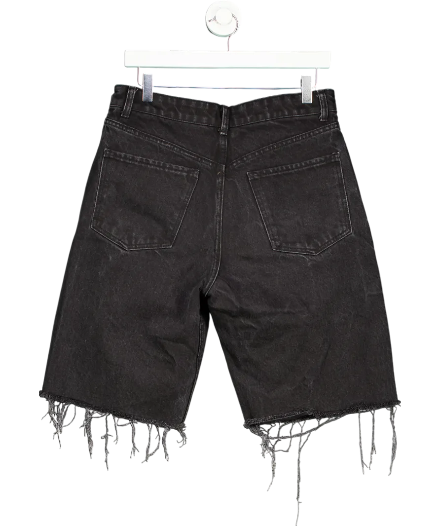 Black Denim Dad Shorts W30