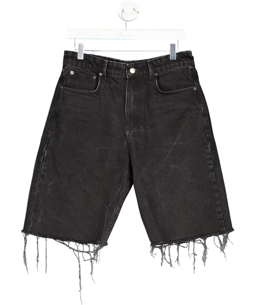 Black Denim Dad Shorts W30