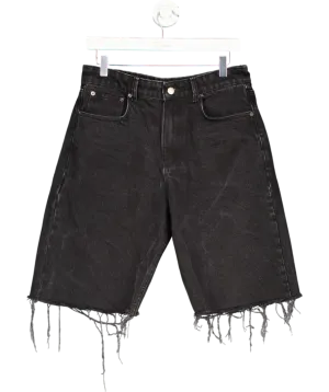 Black Denim Dad Shorts W30