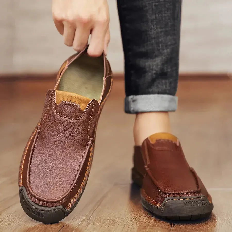 Comfortable Leather Moccasins Shoes - Cross & Crown