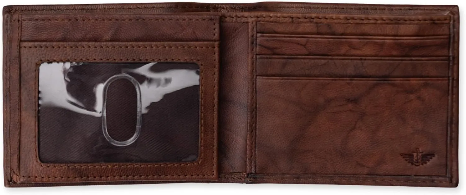 Dockers Men's Bifold Leather Wallet-Thin Slimfold Extra Capacity