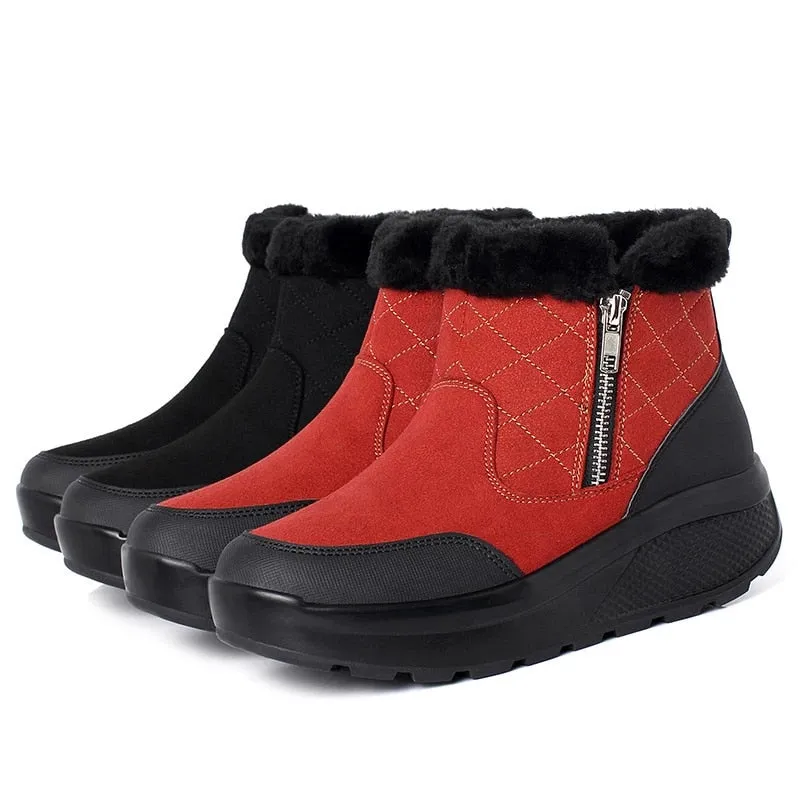 Dyavor Women Orthopedic Snow Ankle Boots Fur Warm Shoes