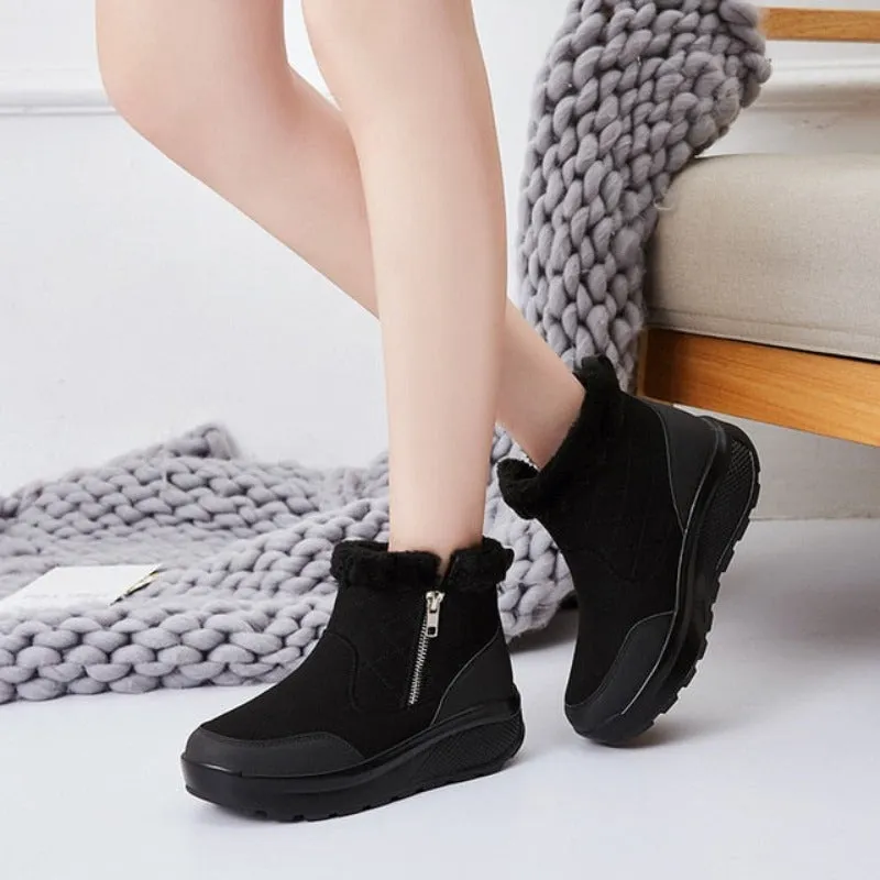 Dyavor Women Orthopedic Snow Ankle Boots Fur Warm Shoes