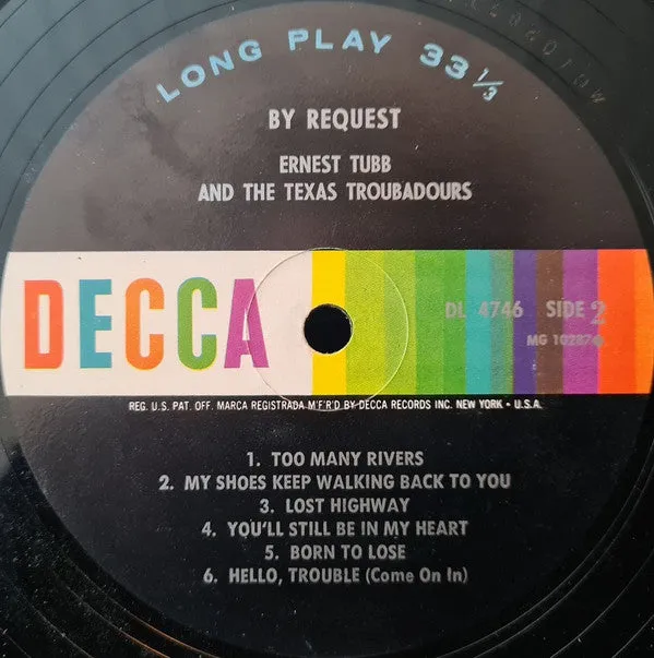 Ernest Tubb And The Texas Troubadours - By Request (LP, Album, Mono) (VG )