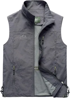 Hixiaohe Men's Casual Lightweight Outdoor Vest Work Fish Photo Travel Vest
