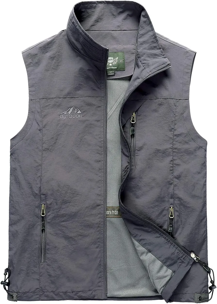 Hixiaohe Men's Casual Lightweight Outdoor Vest Work Fish Photo Travel Vest