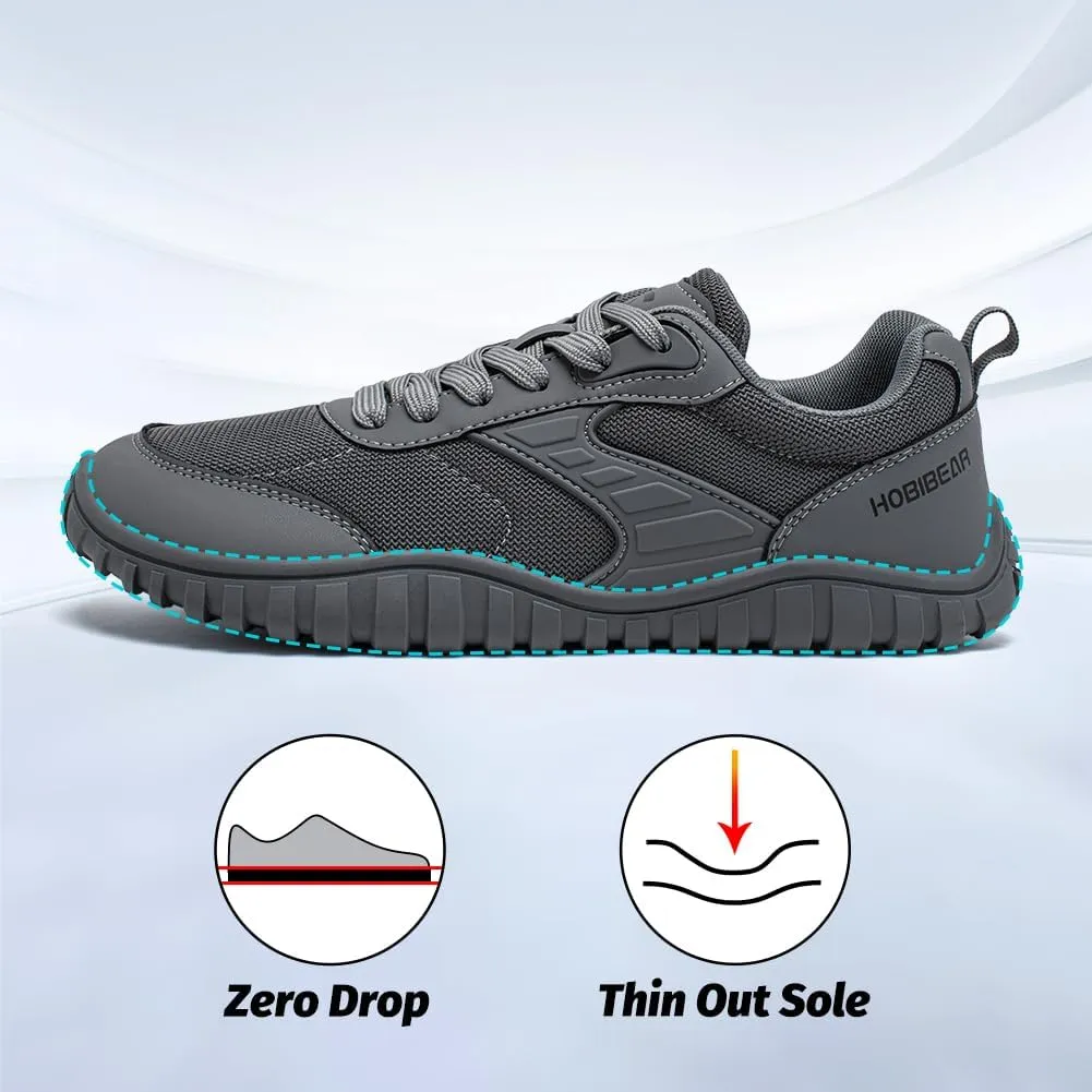 HOBIBEAR Wide Barefoot Shoes for Womens Mens Minimalist Trail Running Hiking Sneakers Comfortable Lightweight