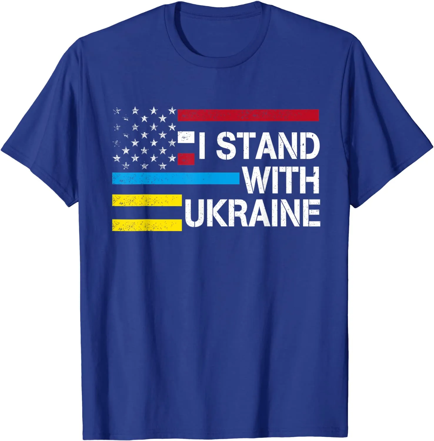 I Stand with Ukraine American Flag Ukrainian Flag T-Shirt