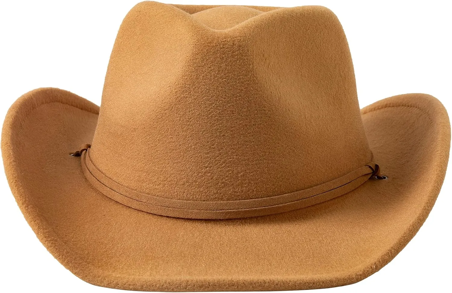 Jastore Kids Girls Boys Wide Brim Western Cowboy Cowgirl Hat with Wind Lanyard Felt Fedora Hat