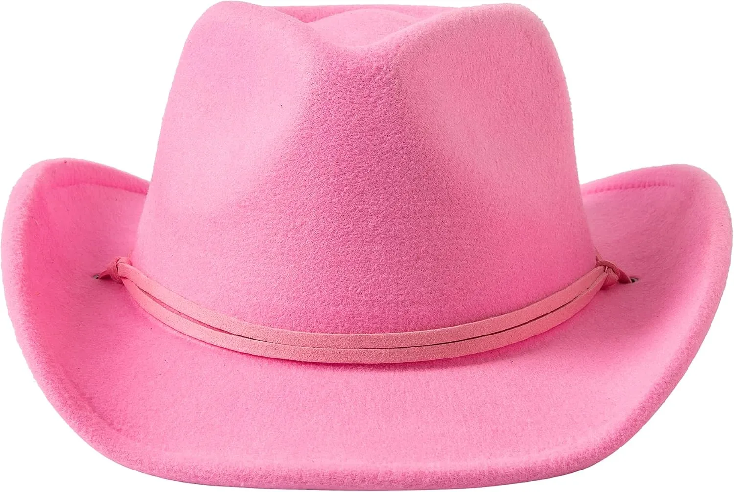 Jastore Kids Girls Boys Wide Brim Western Cowboy Cowgirl Hat with Wind Lanyard Felt Fedora Hat