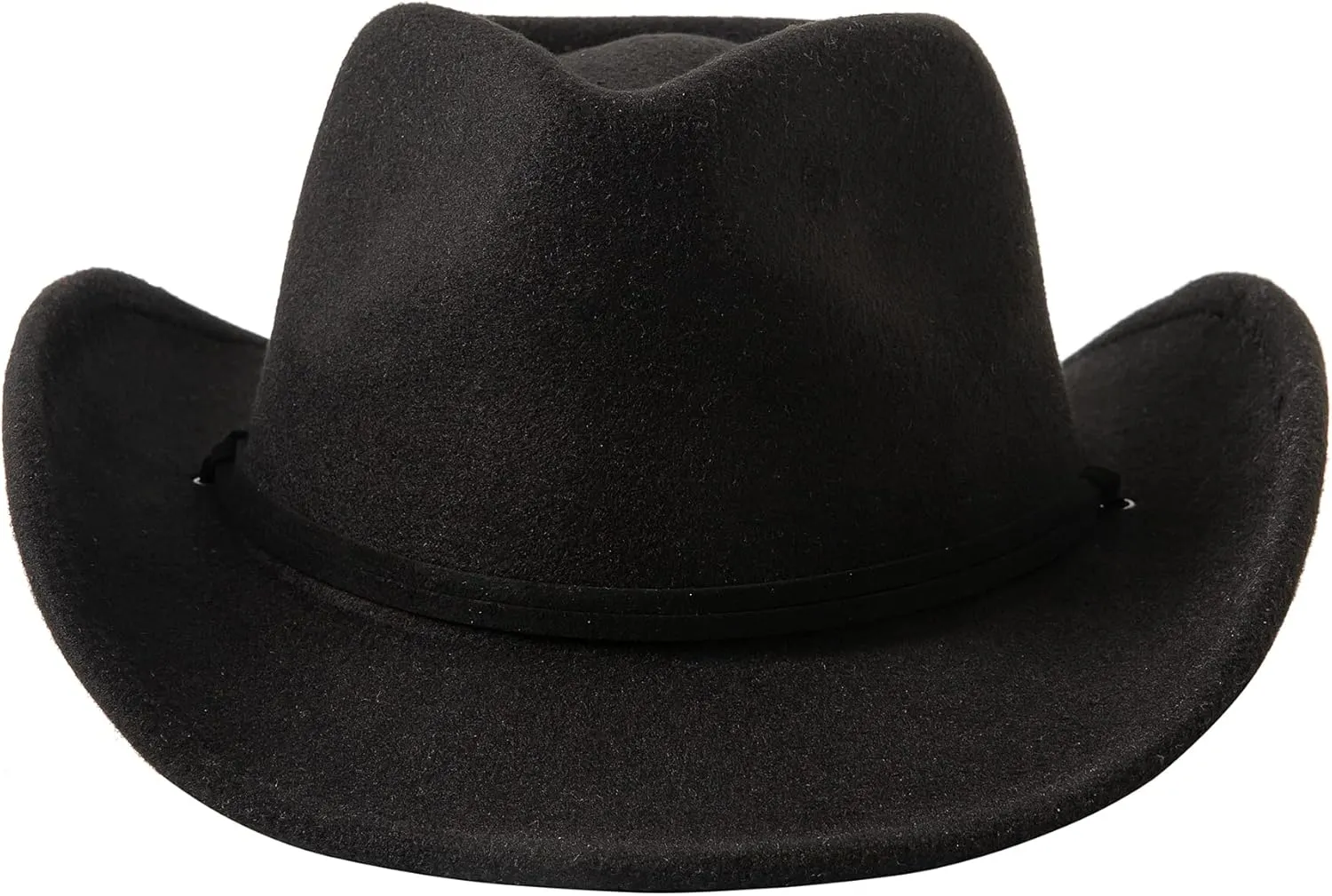 Jastore Kids Girls Boys Wide Brim Western Cowboy Cowgirl Hat with Wind Lanyard Felt Fedora Hat