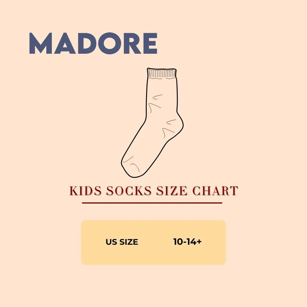 Madore Green 100% Merino Wool Socks for Boys Girls Kids Teens Australia Warm Soft Cold Winter Snow Ski Hiking Outfit