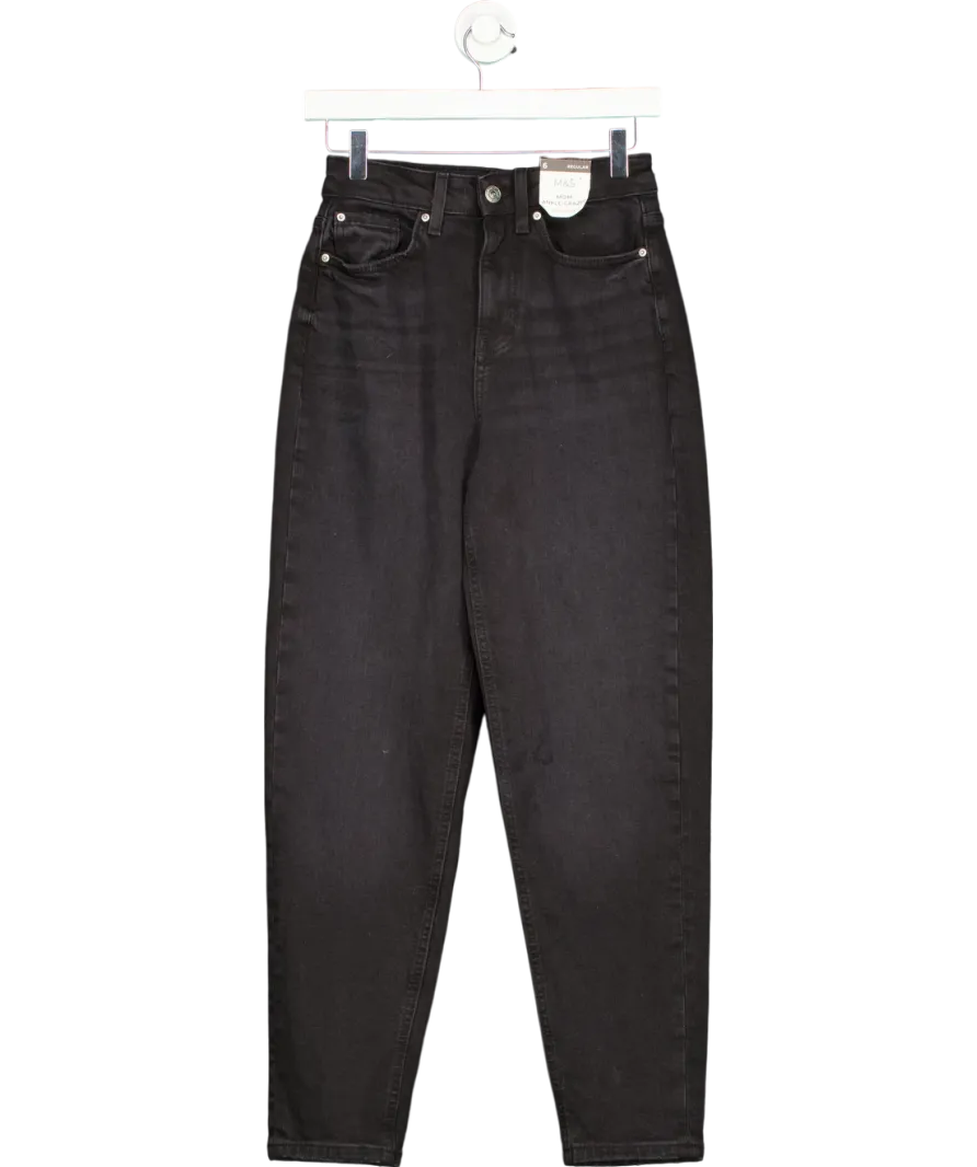 M&S Black "the Mom Ankle Grazer" High Rise Jeans UK 6
