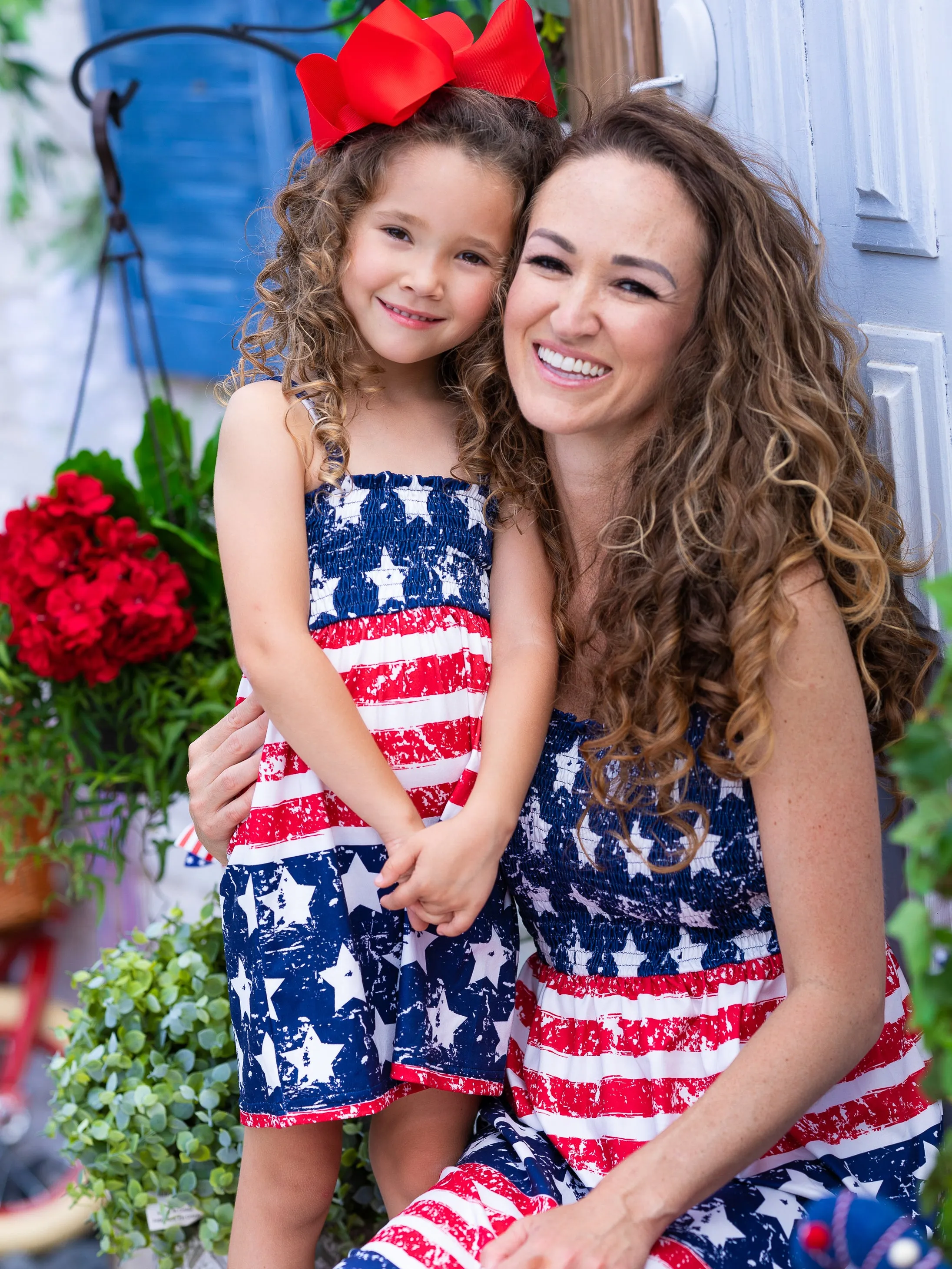 Mommy and Me Oh My Stars and Stripes Smocked Sundress