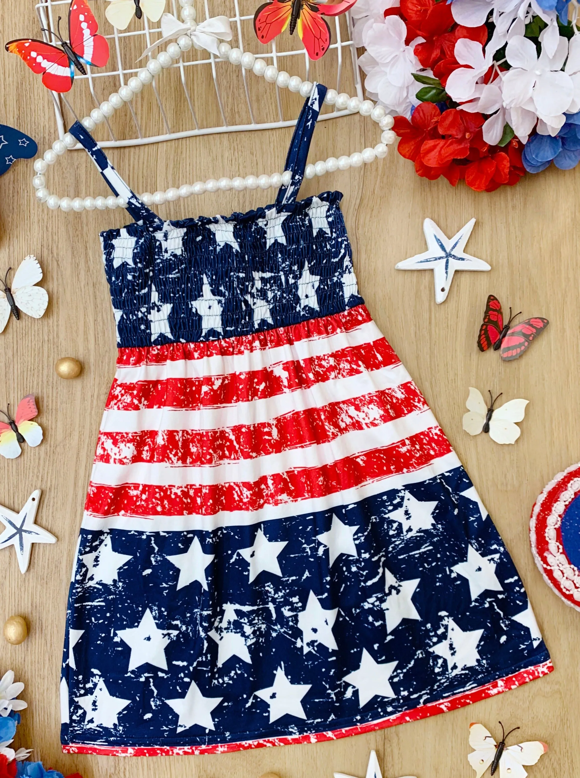 Mommy and Me Oh My Stars and Stripes Smocked Sundress