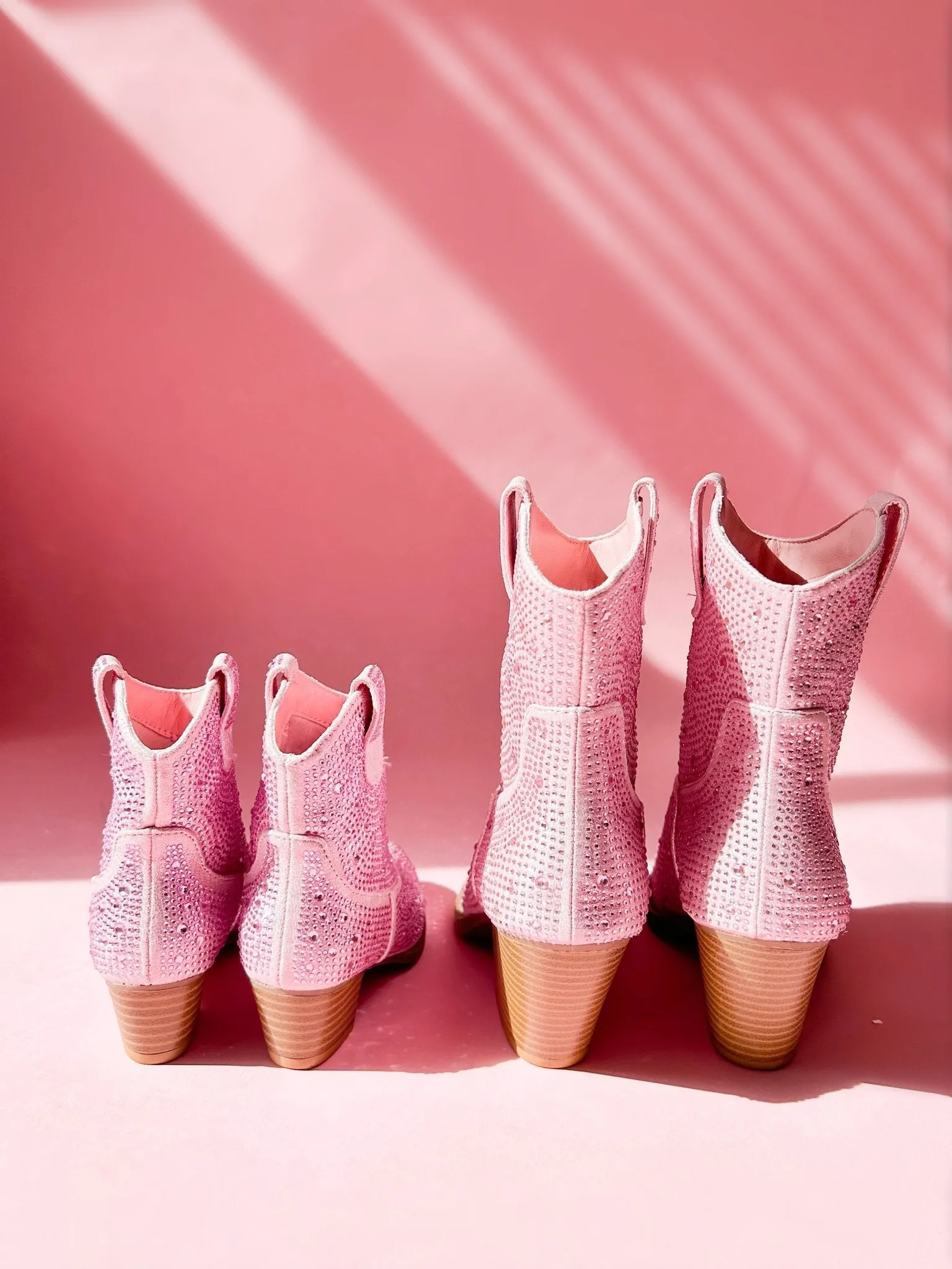 Pink Rhinestone Western Mommy and Me Boots