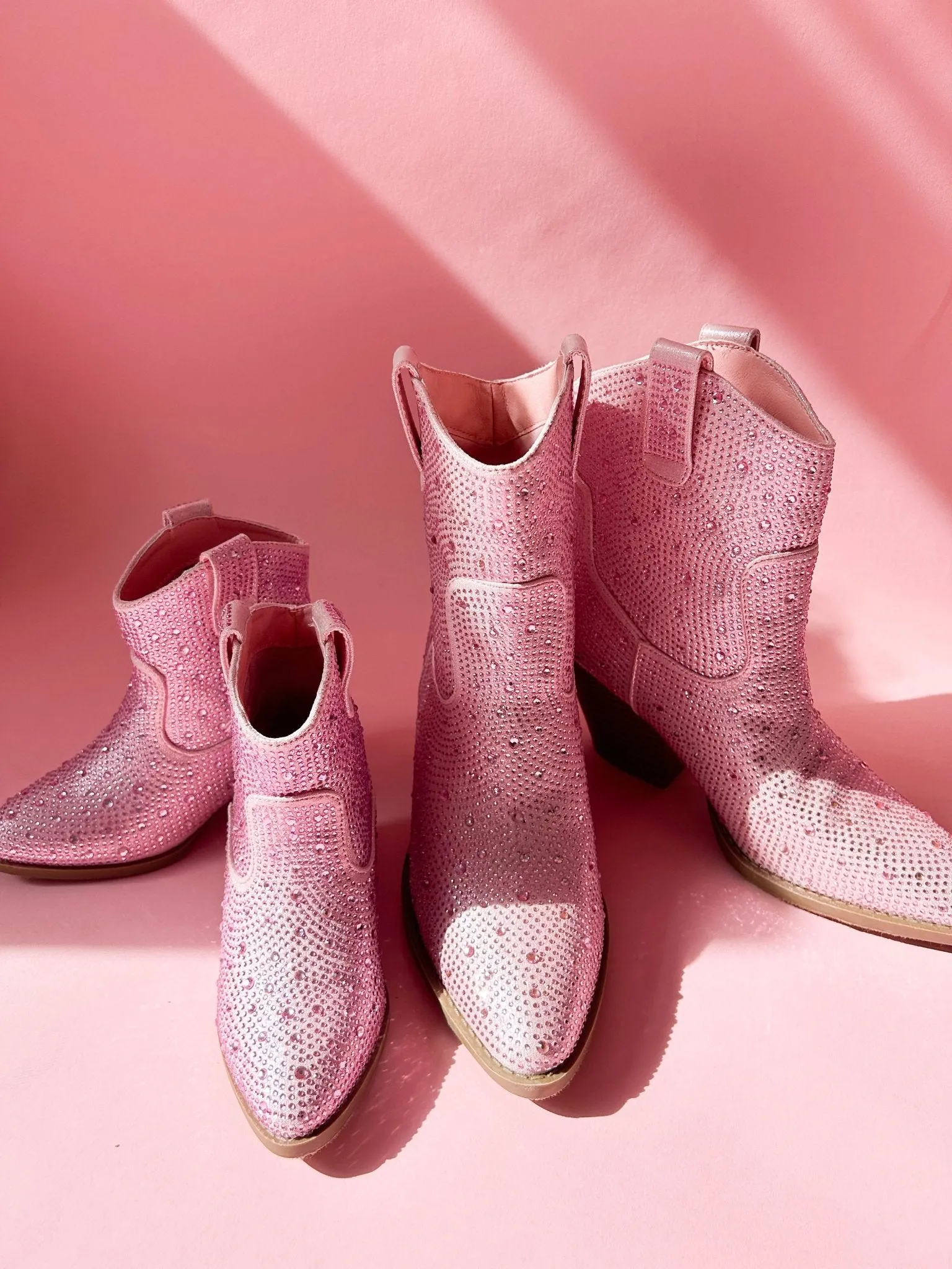 Pink Rhinestone Western Mommy and Me Boots