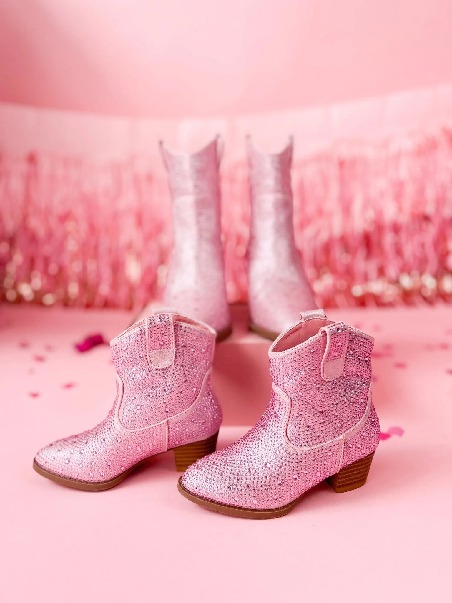 Pink Rhinestone Western Mommy and Me Boots