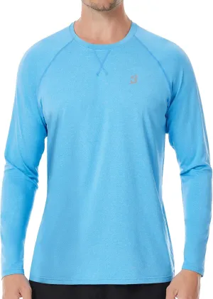 Roadbox UPF 50  Sun Shirts for Men, UV Protection Long Sleeve Swim Shirt, Lightweight Rash Guard for Fishing Hiking Running