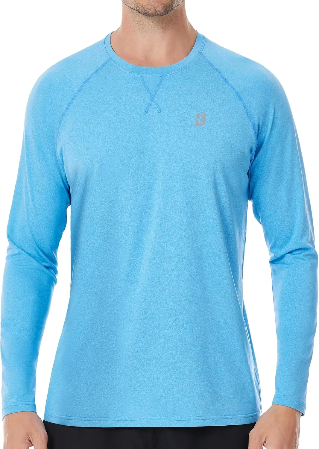 Roadbox UPF 50  Sun Shirts for Men, UV Protection Long Sleeve Swim Shirt, Lightweight Rash Guard for Fishing Hiking Running