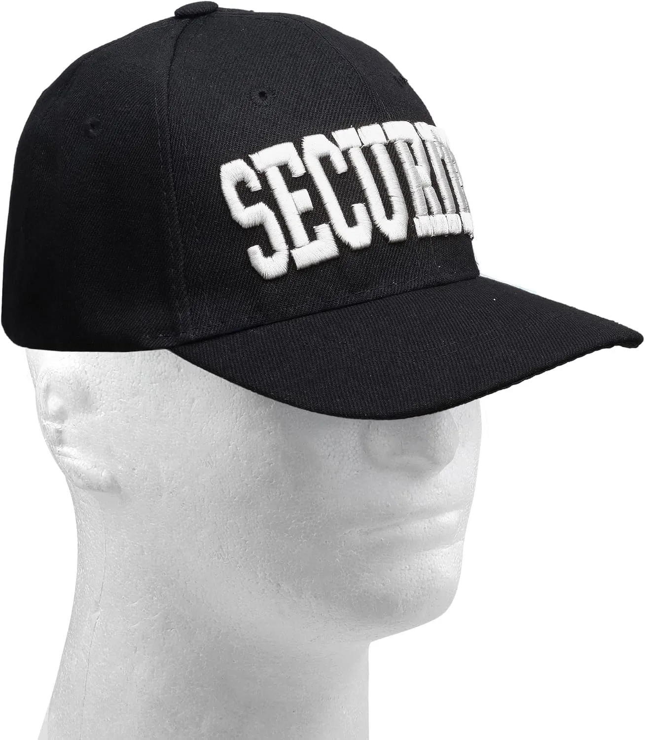 Security Hat Baseball Cap - Gold or White Embroidery Security Front, Bill & Back - Adjustable Size
