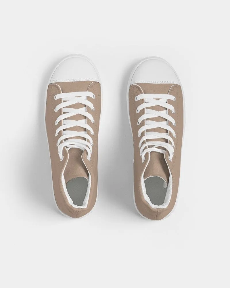 Shaded Pale Pastel Orange Brown High-Top Canvas Sneakers | Men's | C0M22Y30K30