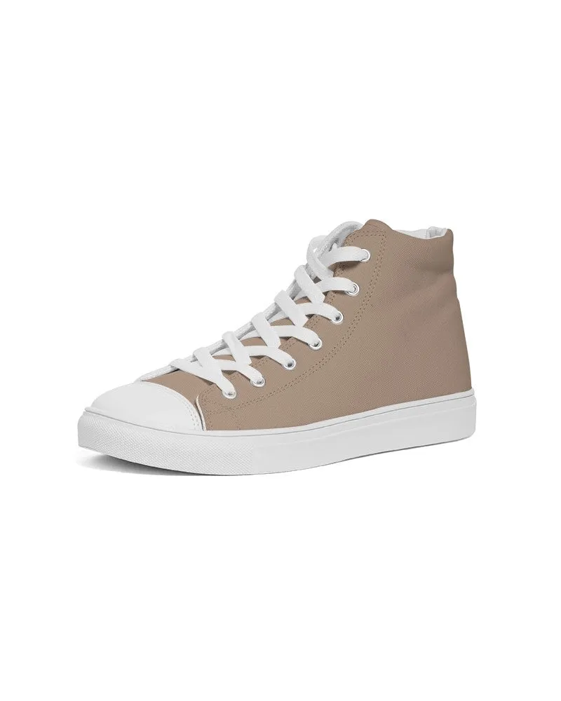 Shaded Pale Pastel Orange Brown High-Top Canvas Sneakers | Men's | C0M22Y30K30