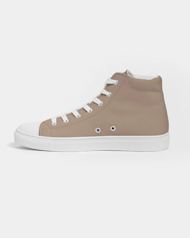 Shaded Pale Pastel Orange Brown High-Top Canvas Sneakers | Men's | C0M22Y30K30