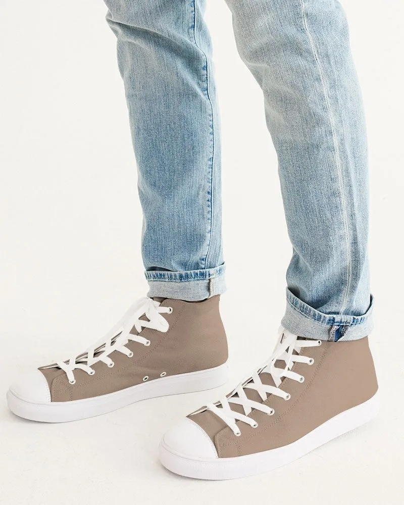 Shaded Pale Pastel Orange Brown High-Top Canvas Sneakers | Men's | C0M22Y30K30