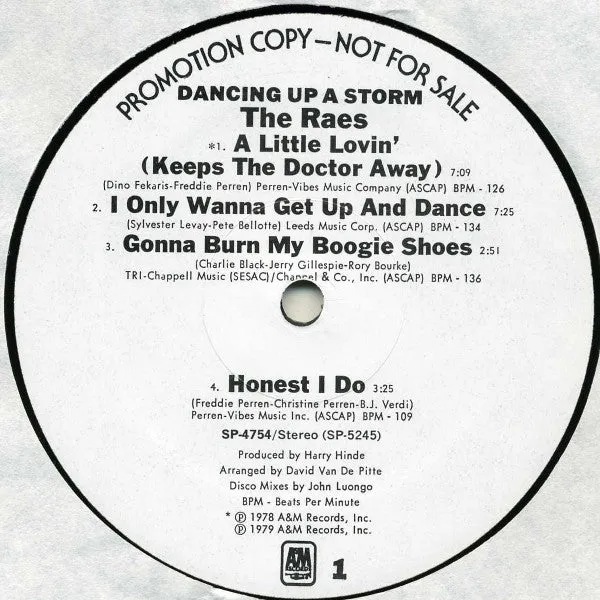 The Raes - Dancing Up A Storm (LP, Album, Promo) (NM or M-)