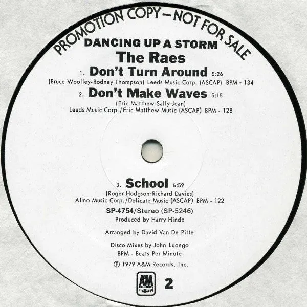 The Raes - Dancing Up A Storm (LP, Album, Promo) (NM or M-)