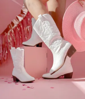 White Western Mommy and Me Boots