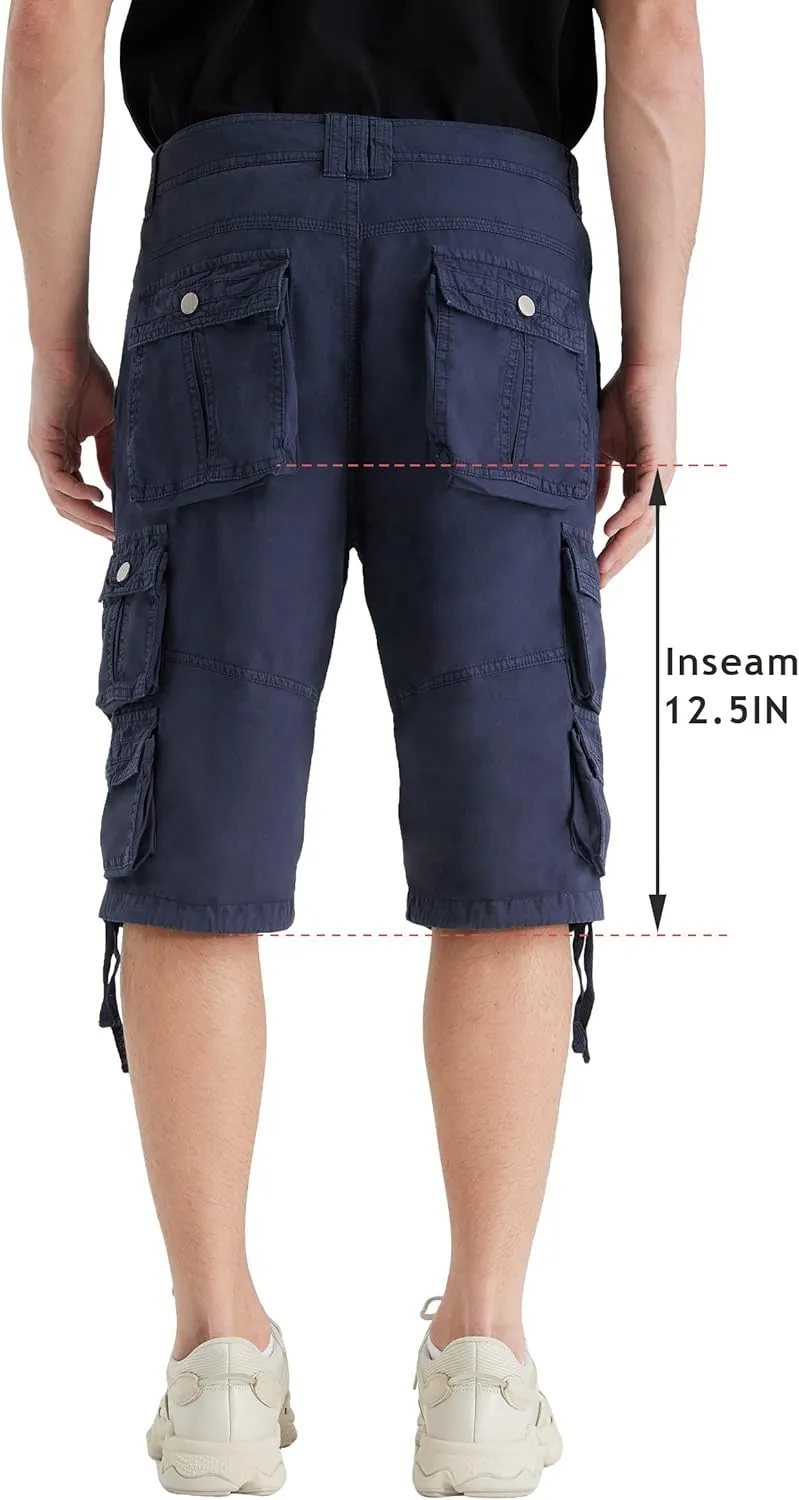 YGREYG Mens Cargo Shorts Long Capri Below The Knee Shorts 3/4 Relaxed Fit Long Shorts with Pockets