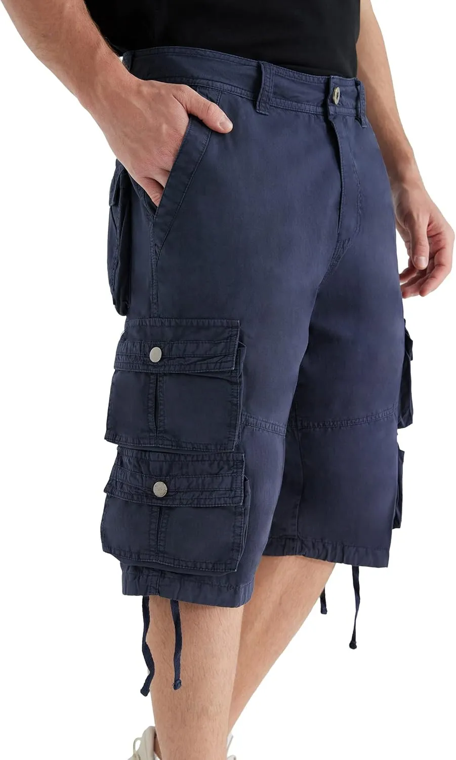 YGREYG Mens Cargo Shorts Long Capri Below The Knee Shorts 3/4 Relaxed Fit Long Shorts with Pockets